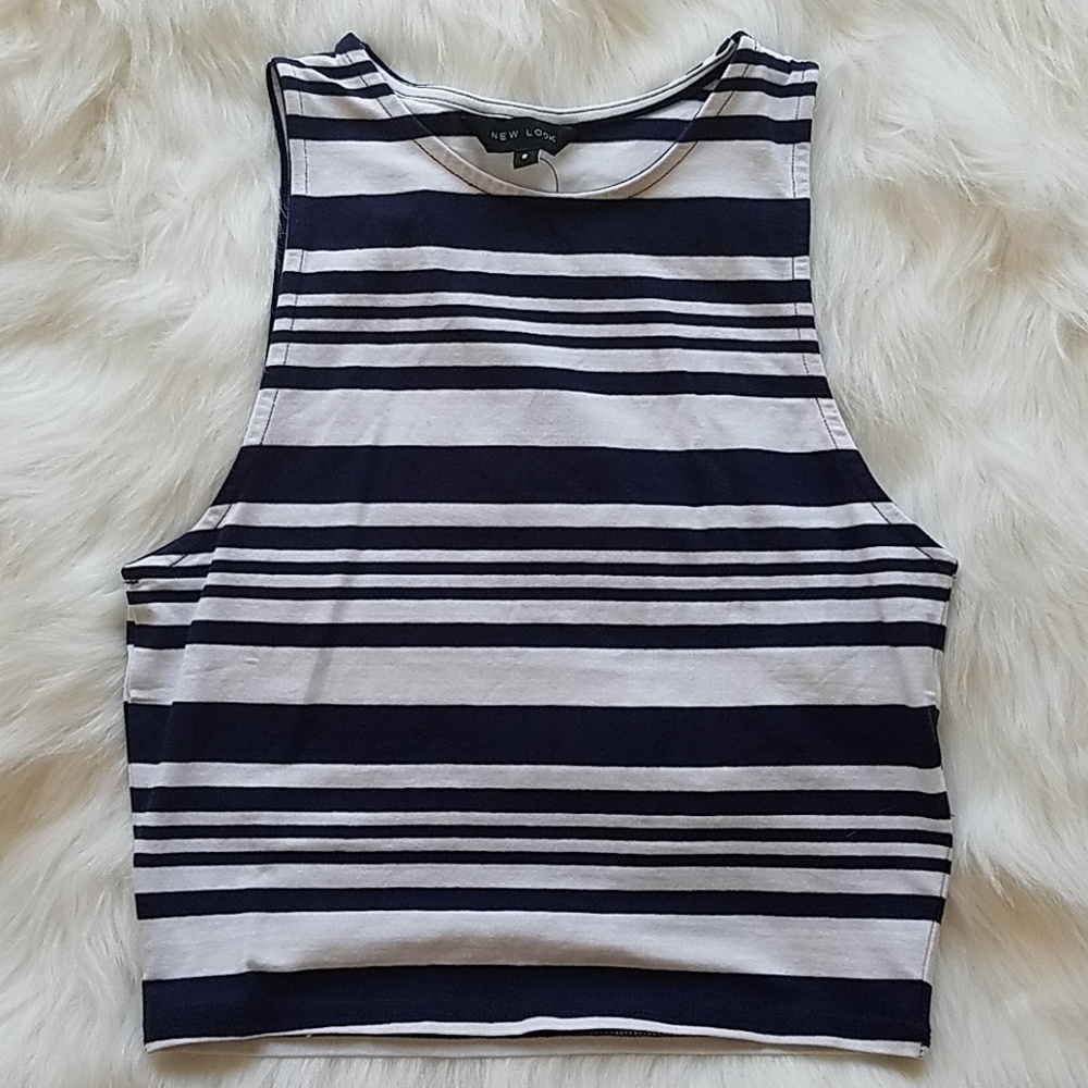 New Look striped crop top uk8 us4